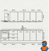285 cm Mutfak Dolabı  MDF Kapak Tezgah Dahil YRKN285 99 thumbnail 2