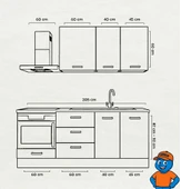 205 cm Mutfak Dolabı  MDF Kapak Tezgah Dahil YRKN205 101 thumbnail 2