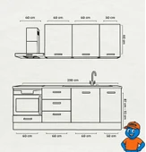 230 cm Mutfak Dolabı  MDF Kapak Tezgah Dahil YRKN230 100 thumbnail 2