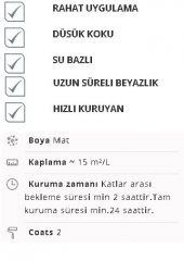 MARSHALL Fit Silikonlu İç Cephe Boyası 7.5LT=10KG+Marshall Tavan Boyası 6LT=10KG ~2+1 Daire İçin - 6