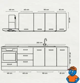 255 cm Mutfak Dolabı  MDF Kapak Tezgah Dahil YRKN255 98 thumbnail 2