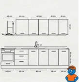 290 cm Mutfak Dolabı  MDF Kapak Tezgah Dahil YRKN290 99 thumbnail 2