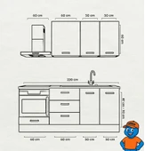 220 cm Mutfak Dolabı  MDF Kapak Tezgah Dahil YRKN220 100 thumbnail 2