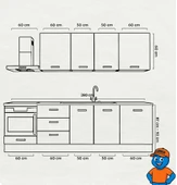 280 cm Mutfak Dolabı  MDF Kapak Tezgah Dahil YRKN280 100 thumbnail 2