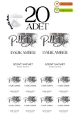 Pelldio 20'li Dark Amber Ayakkabılık Dolap Ve Çekmece Parfümlü Kese Kokusu Oda Koku Kesesi thumbnail 1