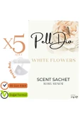 Pelldio 5'li White Flowers Ayakkabılık Dolap Ve Çekmece Parfümlü Kese Kokusu Oda Koku Kesesi thumbnail 2