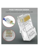 Yeni Nesil RJ-45 Yeni Nesil Delikli Konnektör 100 Adet Yeni Nesil Cat5/cat6 Yeni Nesil RJ45 100 Adet thumbnail 1