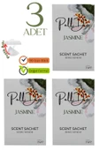 Pelldio 3'lü Jasmine Ayakkabılık Dolap Ve Çekmece Parfümlü Kese Kokusu Oda Koku Kesesi thumbnail 1