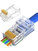 Yeni Nesil RJ-45 Yeni Nesil Delikli Konnektör 100 Adet Yeni Nesil Cat5/cat6 Yeni Nesil RJ45 100 Adet thumbnail 2