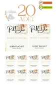 Pelldio 20'li White Flowers Ayakkabılık Dolap Ve Çekmece Parfümlü Kese Kokusu Oda Koku Kesesi thumbnail 1