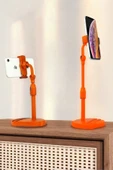 AMS NET® Masa Üstü Tablet ve Telefon Tutucu Plastik Aparat Turuncu Telefon Standı thumbnail 10
