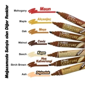 Mobilya Rötuş Kalem Ahşap Masa Sehpa Dolap Parke Çizik Giderir Çatlak Kapatıcı Huş Kahverengi Renk thumbnail 5