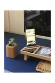 Fagus Wood Ahşap Masa Üstü Kalemlik Organizer Şarj Yerli Telefon Standı thumbnail 2