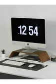 Fagus Wood Dayanıklı Ağaç Monitör Ayağı Ve Yükseltici Bilgisayar Standı (CEVİZ) thumbnail 6