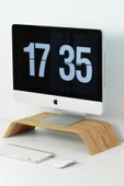 Fagus Wood Dayanıklı Ağaç Monitör Ayağı Ve Yükseltici Bilgisayar Standı thumbnail 3