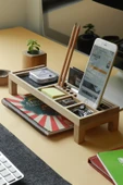 Fagus Wood Ofisinize Özel Masaüstü Aksesuarlar Ve Telefon Standı, Yeni Iş Hediyeleri , Masaüstü Düzenleyici thumbnail 1