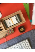Fagus Wood Masaüstü Düzenleyici Kalemlik Organizer Ahşap Telefon Standı Tutucu thumbnail 3