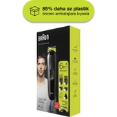 Braun MGK 3221 Şarjlı Erkek Bakım Kiti 6 Ek Ataşman, Kuru Kullanım Kablosuz Şekillendirici - Siyah/Yeşil thumbnail 7