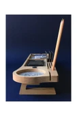 Fagus Wood Ahşap Masa Üstü Kalemlik Organizer Şarj Yerli Telefon Standı thumbnail 6