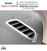 Renault Megane 4 Krom Havalandırma Çerçevesi Üst Konsol 2 Parça Taşlı 2016 Ve Üzeri Paslanmaz Çelik thumbnail 5