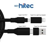 SChitec 4in1 240W Süper Fast UsbA Type-c Lightning Hızlı Şarj ve Data Kablosu  YK347 thumbnail 3