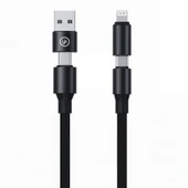 SChitec 4in1 240W Süper Fast UsbA Type-c Lightning Hızlı Şarj ve Data Kablosu  YK347 thumbnail 1