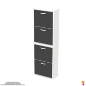 Modilayn UMAY' 2 Li Asma Antre Hol 52x 156x26 cm’ lik 4 Düşer Kapak 8 Raf Bölmeli Ayakkabılık thumbnail 6