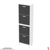 Modilayn UMAY' 2 Li Kapı Önü 52x 168 x 26 cm’ lik 4 Düşer Kapak 8 Göz Bölmeli Ayakkabılık thumbnail 6