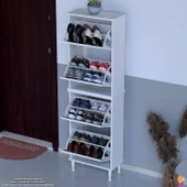 Modilayn UMAY' 2 Li Kapı Önü 52x 168 x 26 cm’ lik 4 Düşer Kapak 8 Göz Bölmeli Ayakkabılık thumbnail 4