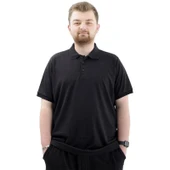Büyük Beden Erkek Tişört Polo Yaka JAKAR  24337 Siyah thumbnail 1