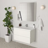 Teta Home Granada 80 cm MDF Gövde Membran Kapak Banyo Dolabı Seti  Beyaz thumbnail 1