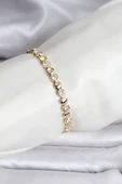 14K Gold Renk Kaplama Zirkon Taşlı CM Kadın Bileklik - TJ-BB8123 thumbnail 1