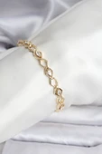 14K Gold Renk Kaplama Baklava Dilim Model Kadın Bileklik - TJ-BB8115 thumbnail 1