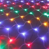 AMS NET® 1x2 Metre Dekoratif File Ağ Perde 192 LED 8 Animasyonlu Farklı Işık Modu RGB Fişli thumbnail 8