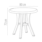 Royal 80 cm Yuvarlak Balkon Masası thumbnail 2