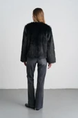 Siyah Kısa Suni Kürk Ceket thumbnail 3