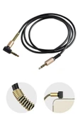 AMS NET®  3.5mm AUX Kablosu Jak Erkek Erkek L Tipi 1 Metre Ses Aktarım Kablosu thumbnail 10