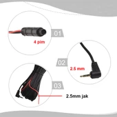 4 pimli 2.5mm araç içi kamera bağlantı kablosu 5m thumbnail 5