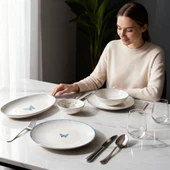 GÜRAL PORSELEN Flora Green 12 Parça 4 Kişilik Kahvaltı Takımı 48833 thumbnail 4