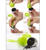 Silikon Paslanmaz Çelik Yaprak Çay Süzgeci Çay Kaşığı Demlik Topu Bitki Çayı Filtresi thumbnail 3