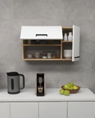 Arnetti Akasya Çok Amaçlı Dolap - Safirmeşe Beyaz Banyo ve Mutfak Kapaklı Saklama Dolabı thumbnail 2