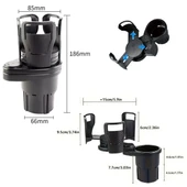 Araç İçi 360 Derece Dönen 2 Bardaklıklı Açılır Ayarlanır Bardak Tutucu Aparat thumbnail 5