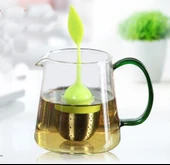 Silikon Paslanmaz Çelik Yaprak Çay Süzgeci Çay Kaşığı Demlik Topu Bitki Çayı Filtresi thumbnail 2