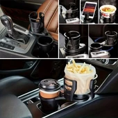Araç İçi 360 Derece Dönen 2 Bardaklıklı Açılır Ayarlanır Bardak Tutucu Aparat thumbnail 3