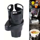 Araç İçi 360 Derece Dönen 2 Bardaklıklı Açılır Ayarlanır Bardak Tutucu Aparat thumbnail 1