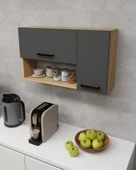 Arnetti Akasya Çok Amaçlı Dolap - Safirmeşe Antrasit Banyo ve Mutfak Kapaklı Saklama Dolabı thumbnail 3