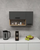 Arnetti Akasya Çok Amaçlı Dolap - Safirmeşe Antrasit Banyo ve Mutfak Kapaklı Saklama Dolabı thumbnail 1