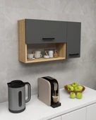 Arnetti Akasya Çok Amaçlı Dolap - Safirmeşe Antrasit Banyo ve Mutfak Kapaklı Saklama Dolabı thumbnail 4