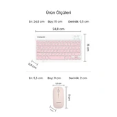 Pembe Kablosuz Klye Ve Mouse Seti thumbnail 3