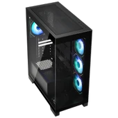 BitFenix W808 850W 80+ Bronze Tempered Glass ARGB USB 3.0 ATX Mid Tower Siyah Kasa BFC-W85KKGSK-4A thumbnail 2